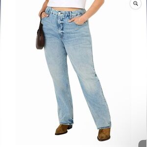 NWT Good American Denim Good Icon High Rise Straight Jeans Indigo Plus Size 22